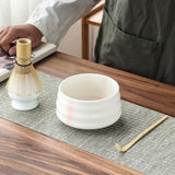 Maxbell Matcha Set Ceramics Matcha Whisk Holder Matcha Ceremony Kit Bamboo Whisk Black