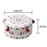 Maxbell Unfilled Pouf Ottoman Cover Footstool Foot Rest Cover for Lounge Red