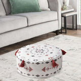 Maxbell Unfilled Pouf Ottoman Cover Footstool Foot Rest Cover for Lounge Red
