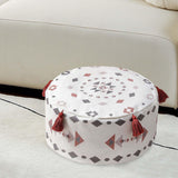 Maxbell Unfilled Pouf Ottoman Cover Footstool Foot Rest Cover for Lounge Red