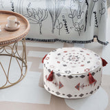 Maxbell Unfilled Pouf Ottoman Cover Footstool Foot Rest Cover for Lounge Red