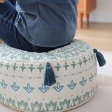 Maxbell Unfilled Pouf Ottoman Cover Footstool Foot Rest Cover for Lounge Blue