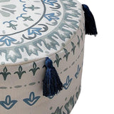 Maxbell Unfilled Pouf Ottoman Cover Footstool Foot Rest Cover for Lounge Blue