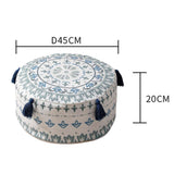 Maxbell Unfilled Pouf Ottoman Cover Footstool Foot Rest Cover for Lounge Blue