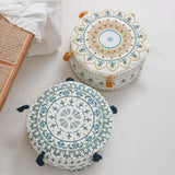 Maxbell Unfilled Pouf Ottoman Cover Footstool Foot Rest Cover for Lounge Blue