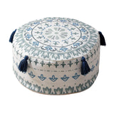 Maxbell Unfilled Pouf Ottoman Cover Footstool Foot Rest Cover for Lounge Blue
