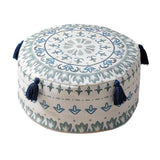 Maxbell Unfilled Pouf Ottoman Cover Footstool Foot Rest Cover for Lounge Blue