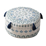 Maxbell Unfilled Pouf Ottoman Cover Footstool Foot Rest Cover for Lounge Blue