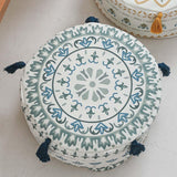 Maxbell Unfilled Pouf Ottoman Cover Footstool Foot Rest Cover for Lounge Blue