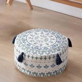 Maxbell Unfilled Pouf Ottoman Cover Footstool Foot Rest Cover for Lounge Blue