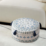 Maxbell Unfilled Pouf Ottoman Cover Footstool Foot Rest Cover for Lounge Blue