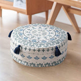 Maxbell Unfilled Pouf Ottoman Cover Footstool Foot Rest Cover for Lounge Blue