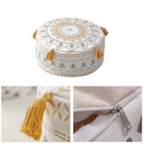Maxbell Unfilled Pouf Ottoman Cover Footstool Foot Rest Cover for Lounge Yellow