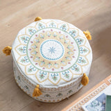 Maxbell Unfilled Pouf Ottoman Cover Footstool Foot Rest Cover for Lounge Yellow