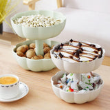 Maxbell Double Layered Candy Tray Dessert Plates Storage box for Decorative Green