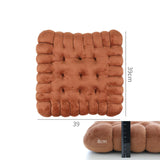 Maxbell Plush Back Cushions Mat Biscuit Shape Thicken Furniture for Living Room Yoga Brown