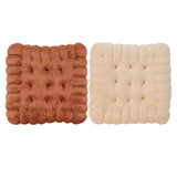 Maxbell Plush Back Cushions Mat Biscuit Shape Thicken Furniture for Living Room Yoga Brown