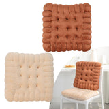 Maxbell Plush Back Cushions Mat Biscuit Shape Thicken Furniture for Living Room Yoga Brown