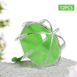 Maxbell 12 Pieces Umbrella Shape Creative Candy Boxes for Halloween Party Favors Green