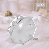Maxbell 12 Pieces Umbrella Shape Creative Candy Boxes for Halloween Party Favors White