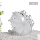 Maxbell 12 Pieces Umbrella Shape Creative Candy Boxes for Halloween Party Favors White