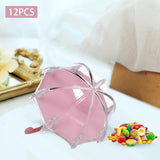 Maxbell 12 Pieces Umbrella Shape Creative Candy Boxes for Halloween Party Favors Pink