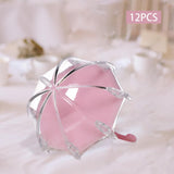 Maxbell 12 Pieces Umbrella Shape Creative Candy Boxes for Halloween Party Favors Pink