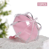 Maxbell 12 Pieces Umbrella Shape Creative Candy Boxes for Halloween Party Favors Pink