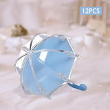 Maxbell 12 Pieces Umbrella Shape Creative Candy Boxes for Halloween Party Favors Blue
