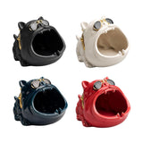 Maxbell Novelty Cartoon Dog Ashtray Windproof Storage Box, Ceramic Dog Statue Black