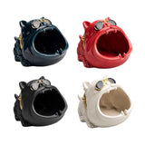 Maxbell Novelty Cartoon Dog Ashtray Windproof Storage Box, Ceramic Dog Statue Black