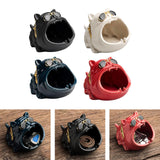 Maxbell Novelty Cartoon Dog Ashtray Windproof Storage Box, Ceramic Dog Statue Black