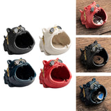 Maxbell Novelty Cartoon Dog Ashtray Windproof Storage Box, Ceramic Dog Statue Black