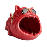 Maxbell Novelty Cartoon Dog Ashtray Windproof Storage Box, Ceramic Dog Statue Red