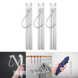 Maxbell Collapsible Clothing Hanger Wardrobe Organizer Portable for Home Balcony Siliver