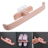 Maxbell Bathroom Towel Slipper Hanging Rack Self Adhesive Wall Mounted Accessories Pink