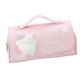 Maxbell Three Layer Pencil Case Cute Hand Held Portable for College Examination Kids Pink
