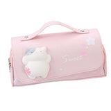 Maxbell Three Layer Pencil Case Cute Hand Held Portable for College Examination Kids Pink