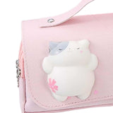 Maxbell Three Layer Pencil Case Cute Hand Held Portable for College Examination Kids Pink