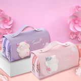 Maxbell Three Layer Pencil Case Cute Hand Held Portable for College Examination Kids Pink