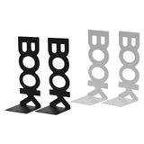 Maxbell 2 Pieces Metal Bookends Non Skid Book Stoppers for Stationery Desk School