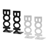 Maxbell 2 Pieces Metal Bookends Non Skid Book Stoppers for Stationery Desk School
