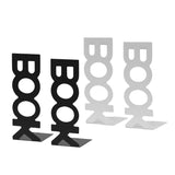 Maxbell 2 Pieces Metal Bookends Non Skid Book Stoppers for Stationery Desk School