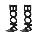 Maxbell 2 Pieces Metal Bookends Non Skid Book Stoppers for Stationery Desk School