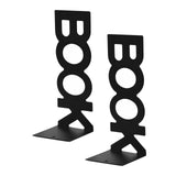 Maxbell 2 Pieces Metal Bookends Non Skid Book Stoppers for Stationery Desk School