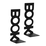 Maxbell 2 Pieces Metal Bookends Non Skid Book Stoppers for Stationery Desk School