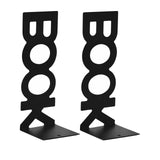 Maxbell 2 Pieces Metal Bookends Non Skid Book Stoppers for Stationery Desk School