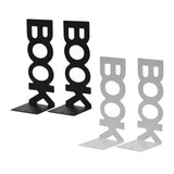 Maxbell 2 Pieces Metal Bookends Non Skid Book Stoppers for Stationery Desk School