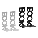 Maxbell 2 Pieces Metal Bookends Non Skid Book Stoppers for Stationery Desk School