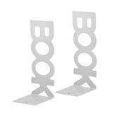 Maxbell 2 Pieces Metal Bookends Non Skid Book Stoppers for Stationery Desk School